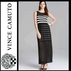 Vince Camuto- Chiffon Overlay Maxi Dress